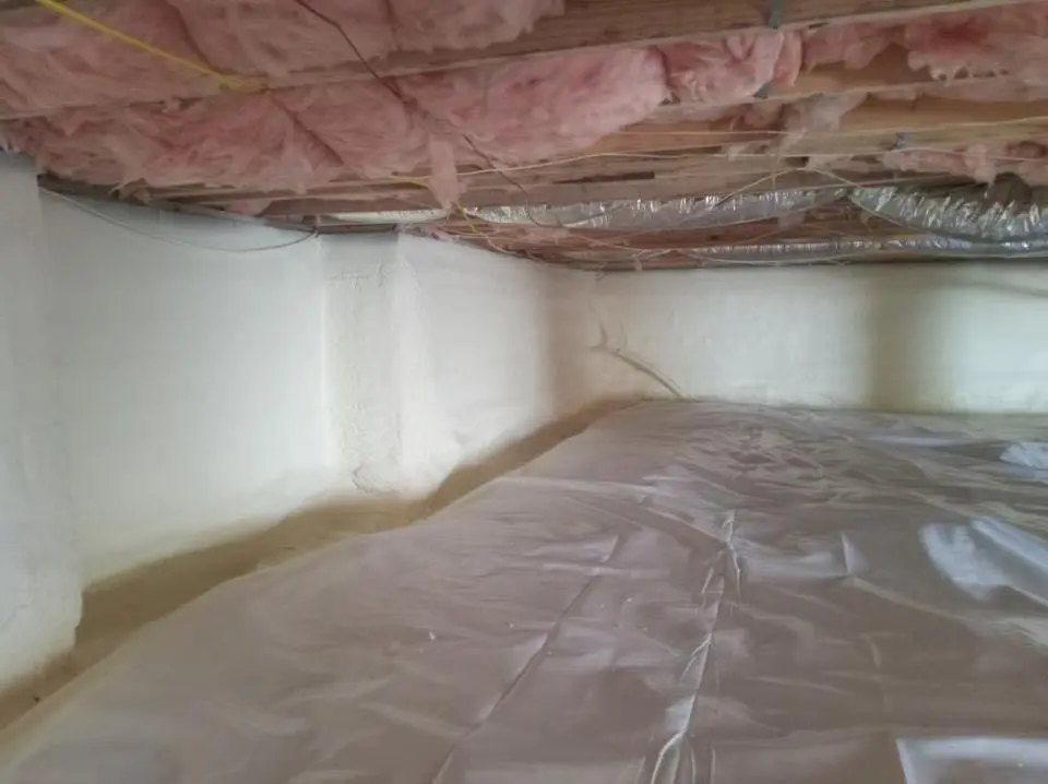 Crawl space encapsulation with closed-cell spray foam for Attic Insulation in Sellersburg